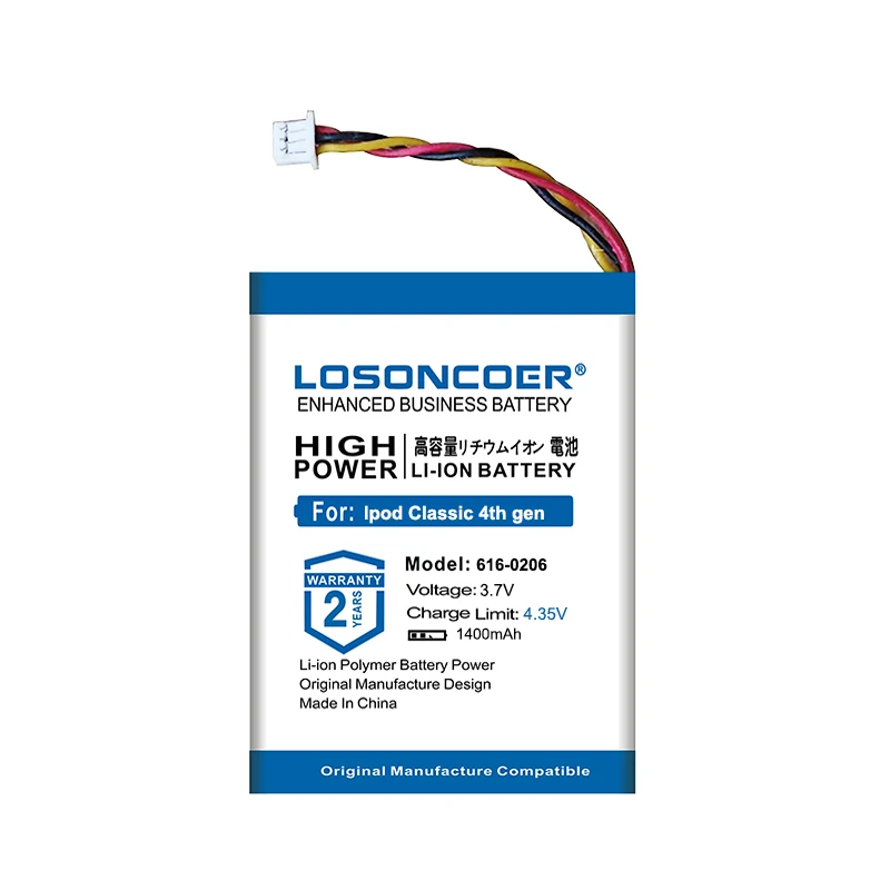 LOSONCOER 616-0206 1400 мАч аккумулятор для Apple Ipod Classic 4th gen/Photo U2 A1059 20 40 Гб Аккумулятор Акку Бесплатные инструменты
