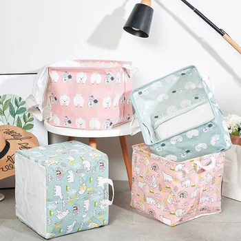 

Cute Folding Laundry Storage Basket for Toys Washing Dirty Clothes Laundry Organizer With Handle 32*32*29.5cm S66