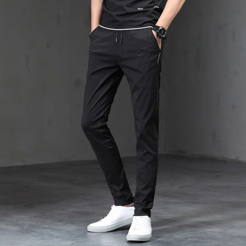 

Spring Thin Elasticity Casual Pants Men's Korean-style Trend Slim Fit Pants Slimming Elastic Waist Long Pants