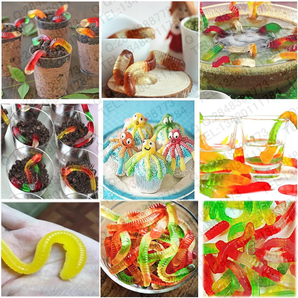 20 силиконовые полости Gummy Snake Worms шоколадная форма для сахара конфеты форма для желе рюмки из льда лоток форма для украшения торта инструменты