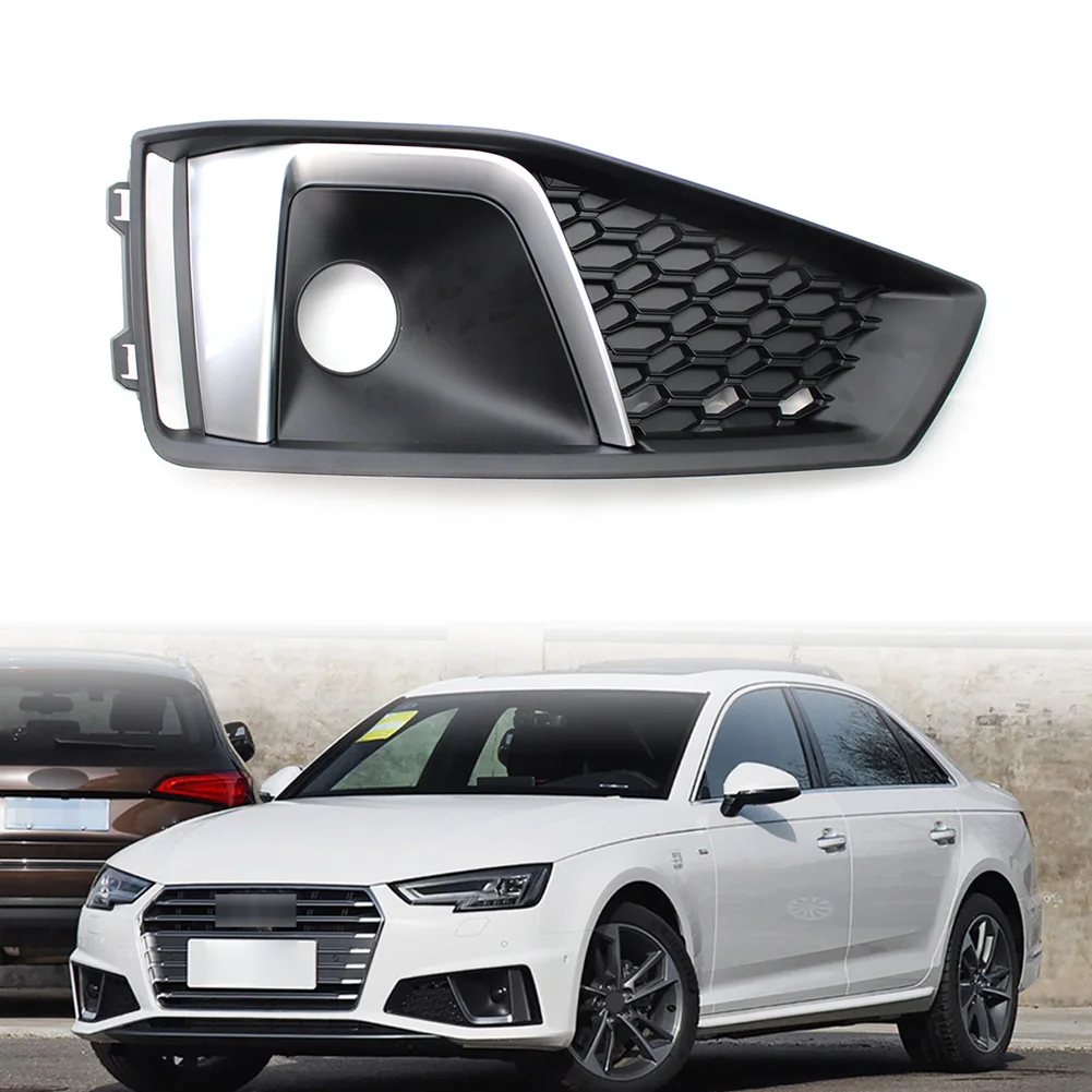 

For Audi A4 B9 S-LINE S4 2018 2019 2020 Car Front Bumper Grille Left Fog Light Lamp Cover Grilles Black ABS Plastic 8WD807681J