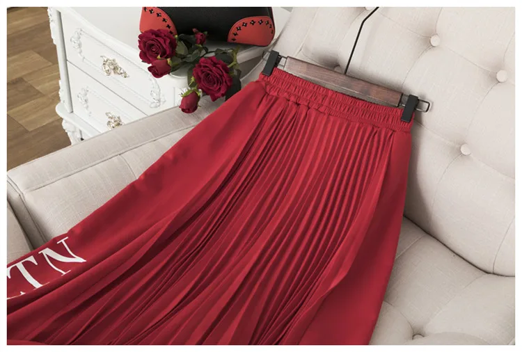 Весенняя и Осенняя модная повседневная женская юбка новая плиссированная юбка с высокой талией Женская юбка с эластичной резинкой на талии BF57