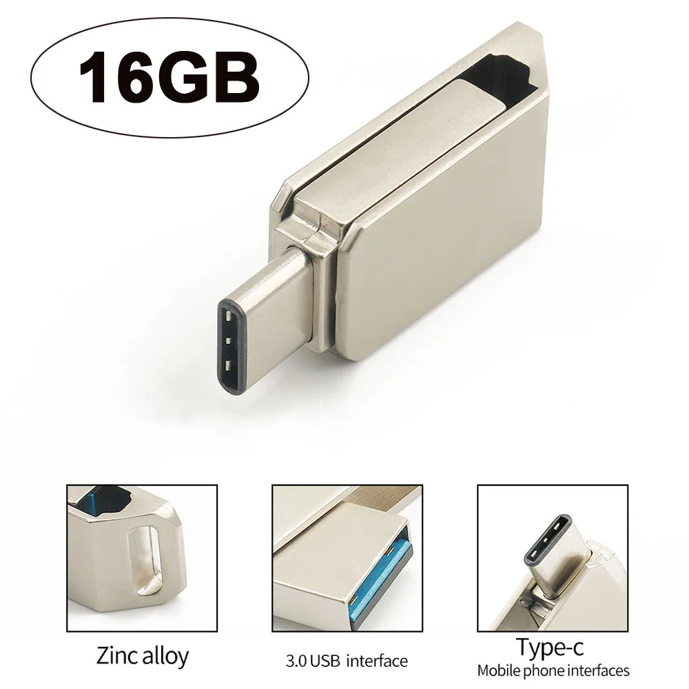 U диск USB 3 0 16 Гб флэш накопитель карта памяти Портативный Цифровой Type C и двойного
