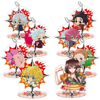 

New Arrived 9cm The Seven Deadly Sins Action Figure Anime Toy Transparent Acrylic Toys Key Chain Cute Decorative Ornaments