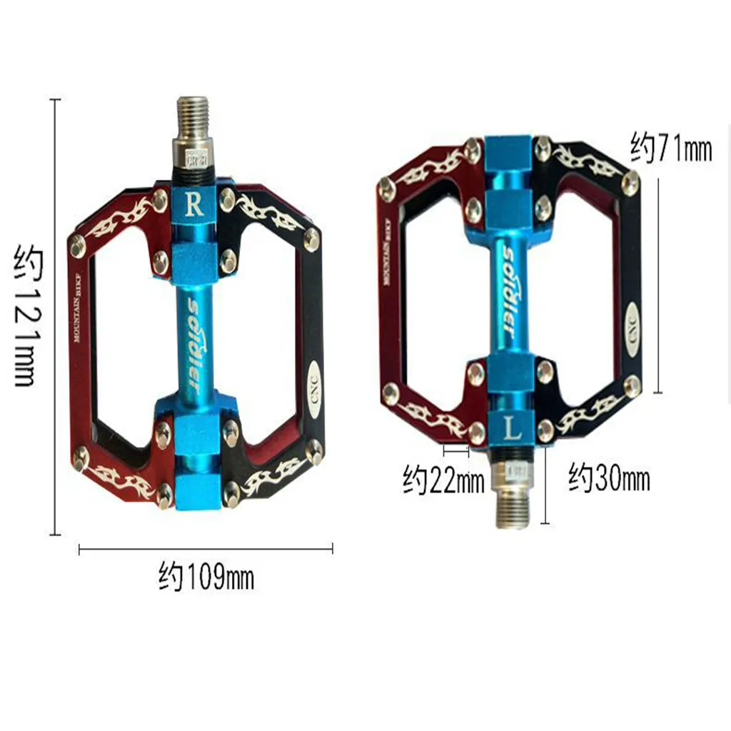 Алюминиевые велосипедные педали для MTB, нескользящая велосипедная педаль, герметичный подшипник, плоская платформа, противоскользящая велосипедная педаль, велосипедная часть Z0830