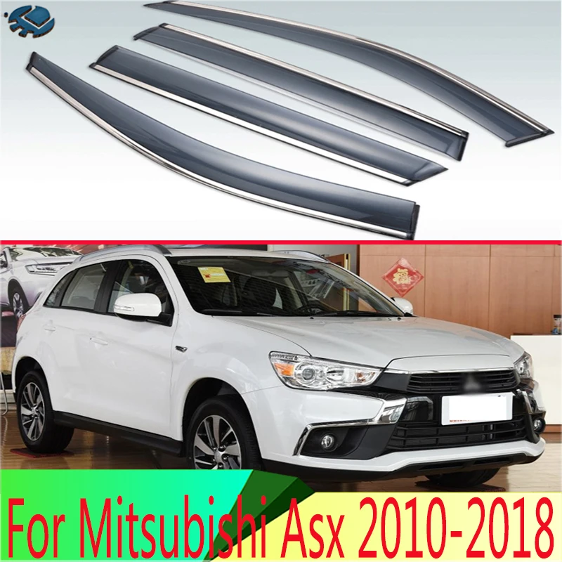 For Mitsubishi Asx 2010-2018 Plastic Exterior Visor Vent Shades Window Sun Rain Guard Deflector 4pcs | Автомобили и мотоциклы