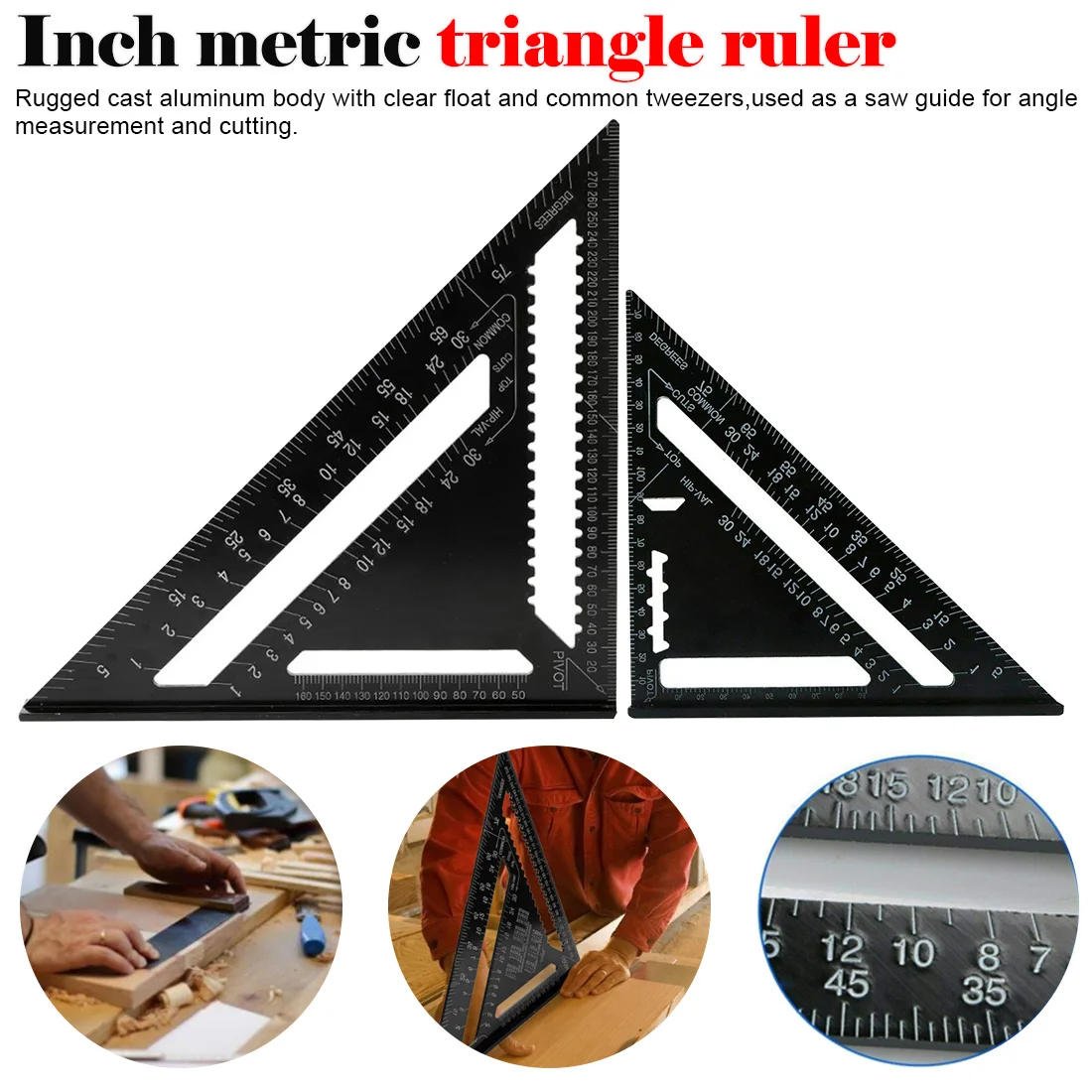 

Triangle Angle Protractor Aluminum Alloy Speed Square Measuring Ruler For Framing Building Carpenter Measuring Tools