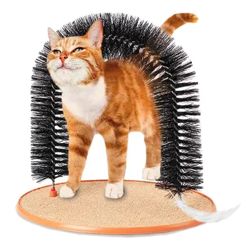 

Comfortable Arch Cats Massager Round Fleece Base Kitten Toy Pet Cat Itching Grooming Supplies Scratching Device Brush for Pets