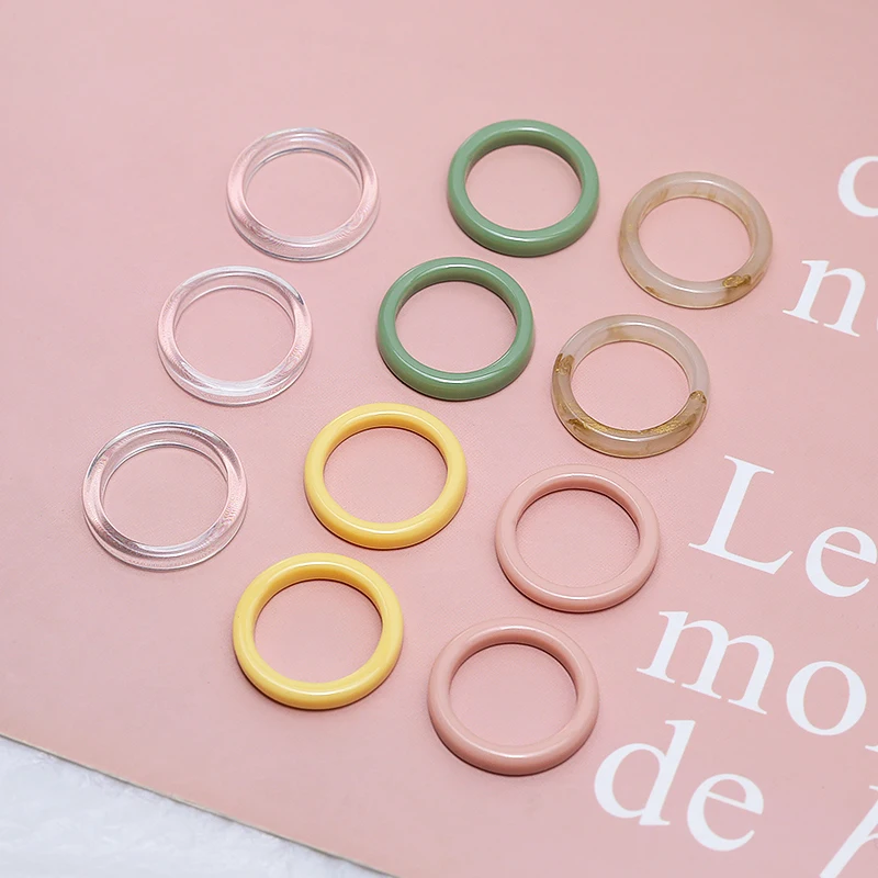 20 шт. в японском стиле Разноцветные свежие минималистичные кольца из смолы кулон