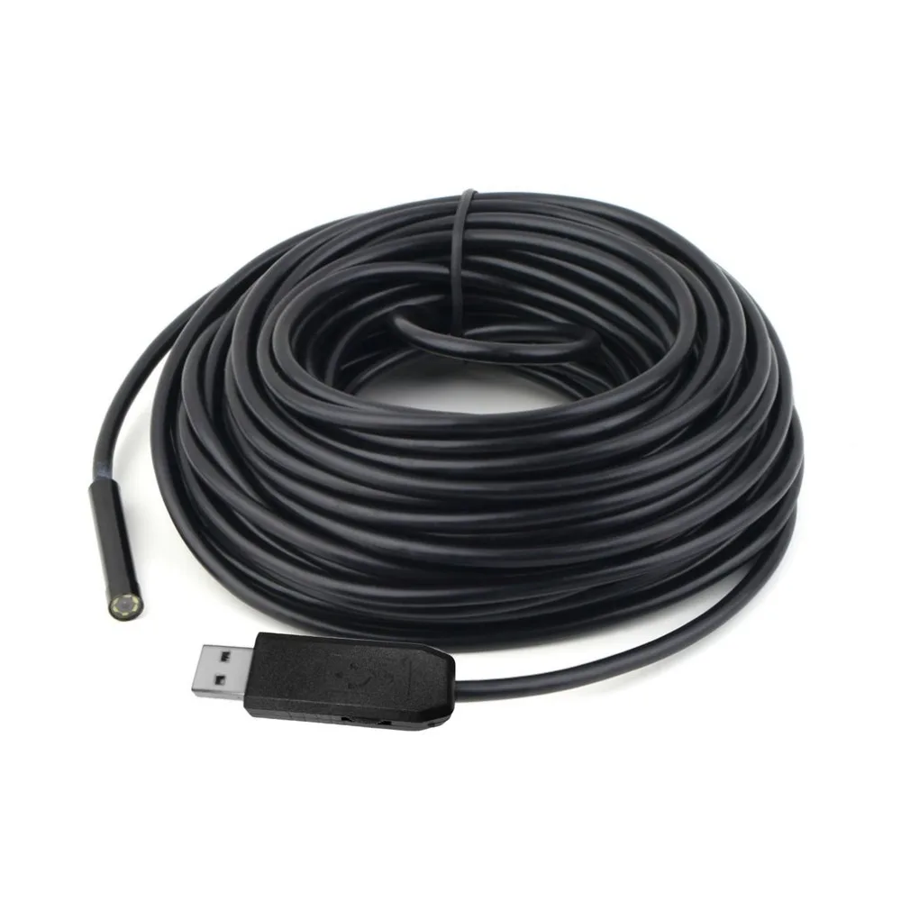 7 мм объектив 2 м 5 м 7 м 10 м 15 м эндоскоп USB камера IP67 водонепроницаемый осмотр гибкая трубка «Змея» USB труба бороскоп камера 6LED