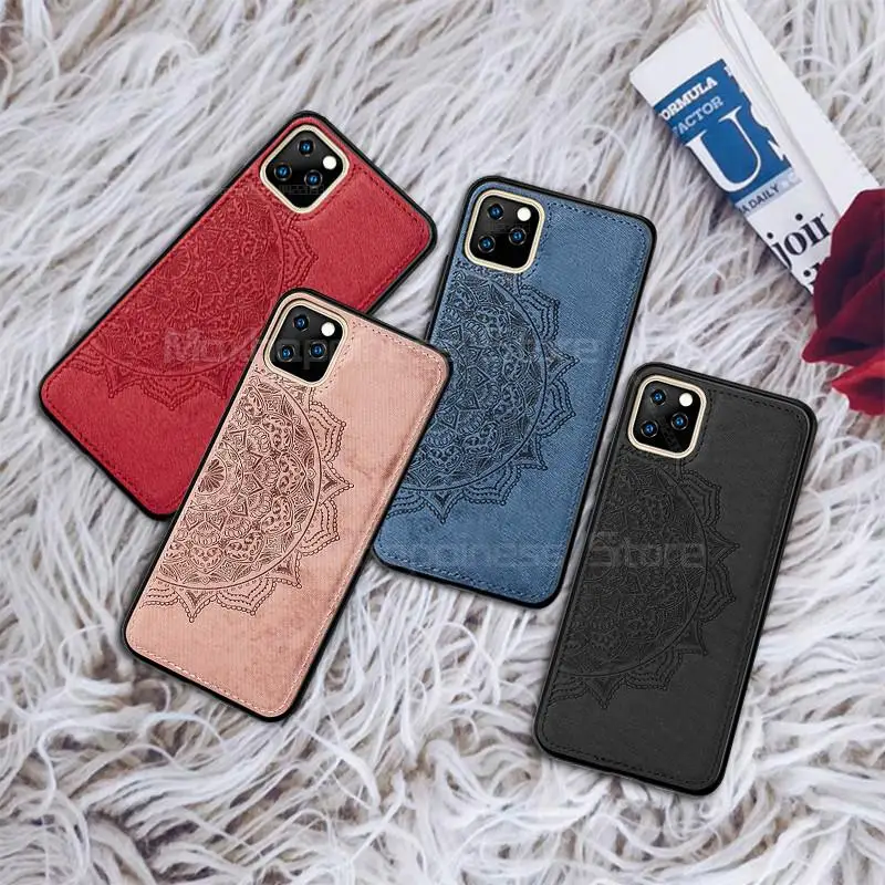 Мягкий тканевый чехол с мандалой и цветами для iPhone 11 Pro Max 6 6S 7 8 Plus X XS MAX XR магнитный