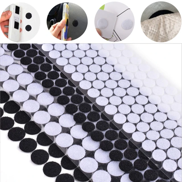 Self Adhesive Fastener Tape Dots 10/15/20mm Disc Adhesive Strong Glue Magic  Sticker Round Coins Hook Loop Belcro Adhesivo - AliExpress