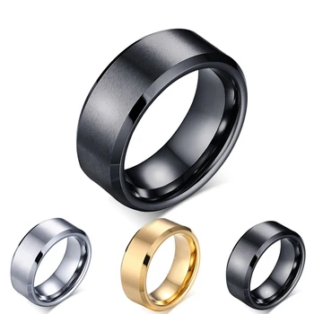 

2020 New Fashion 8mm Classic Ring Male 316L Stainless Steel Jewelry Wedding Ring For Man