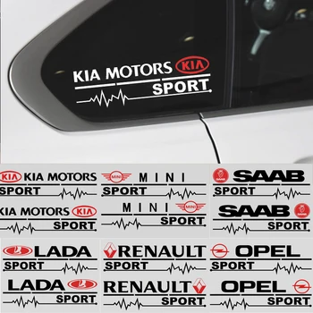 

2pcs Car Side Window Stickers Decal For Peugeot BMW MINI KIA Audi Fiat SUZUKI Ford Seat Sport Emblem Car styling Accessories