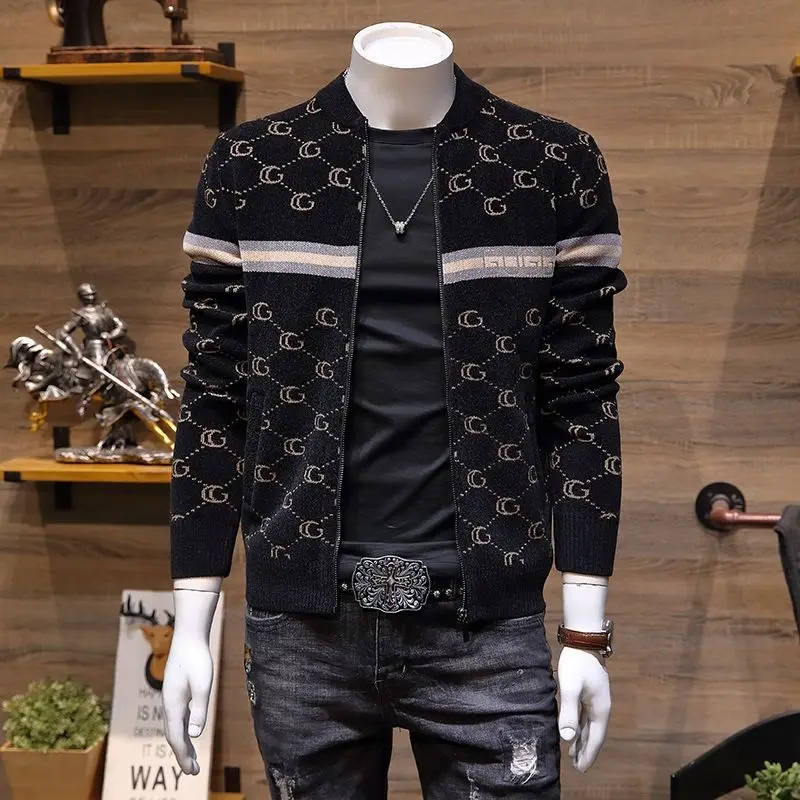 

Men's Sweater Cardigan Jacket 2020 Autumn and Winter Fashion Baseball Collar Casual Men's Sweater
