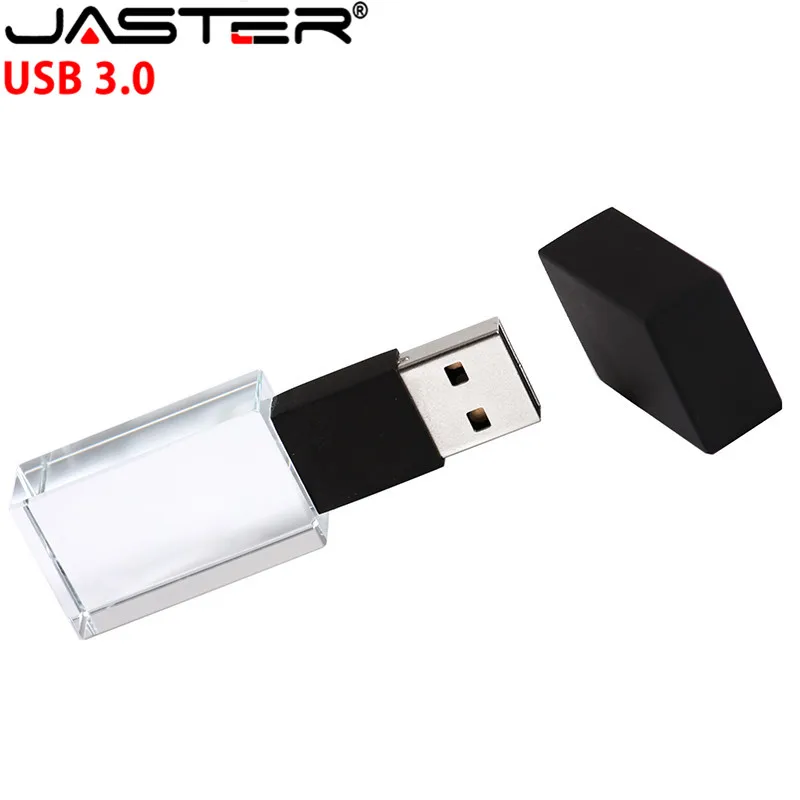  JASTER Crystal usb sticks 3D print custom logo 4GB 16GGB usb flash pendrive 32GB 64GB transparent g
