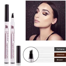 1 шт., 3 цвета, карандаш для бровей, водостойкий, вилка, кончик бровей, тату, 4 головки, ручка, тонкий эскиз, жидкий, для увеличения бровей, краситель, оттенок, ручка