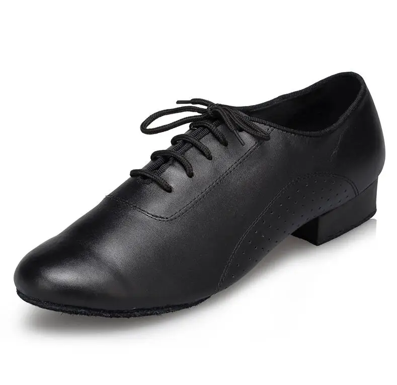 Для маленьких мальчиков Для мужчин женские бальные туфли для латиноамериканских танцев, танго обувь Человек Сальса на высоком каблуке черного цвета обувь для танцев большой Размеры 48 кожаные Для мужчин обувь для латинских танцев - Цвет: Черный