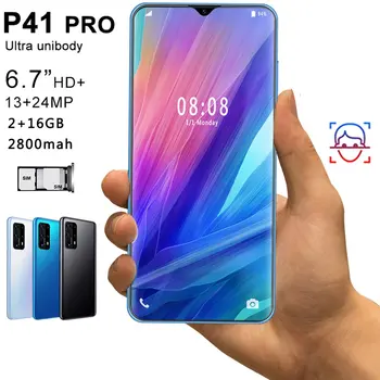 

P41pro 6.7 inch water drop screen 2 + 16GB mobile phone smart phone Face technology phone