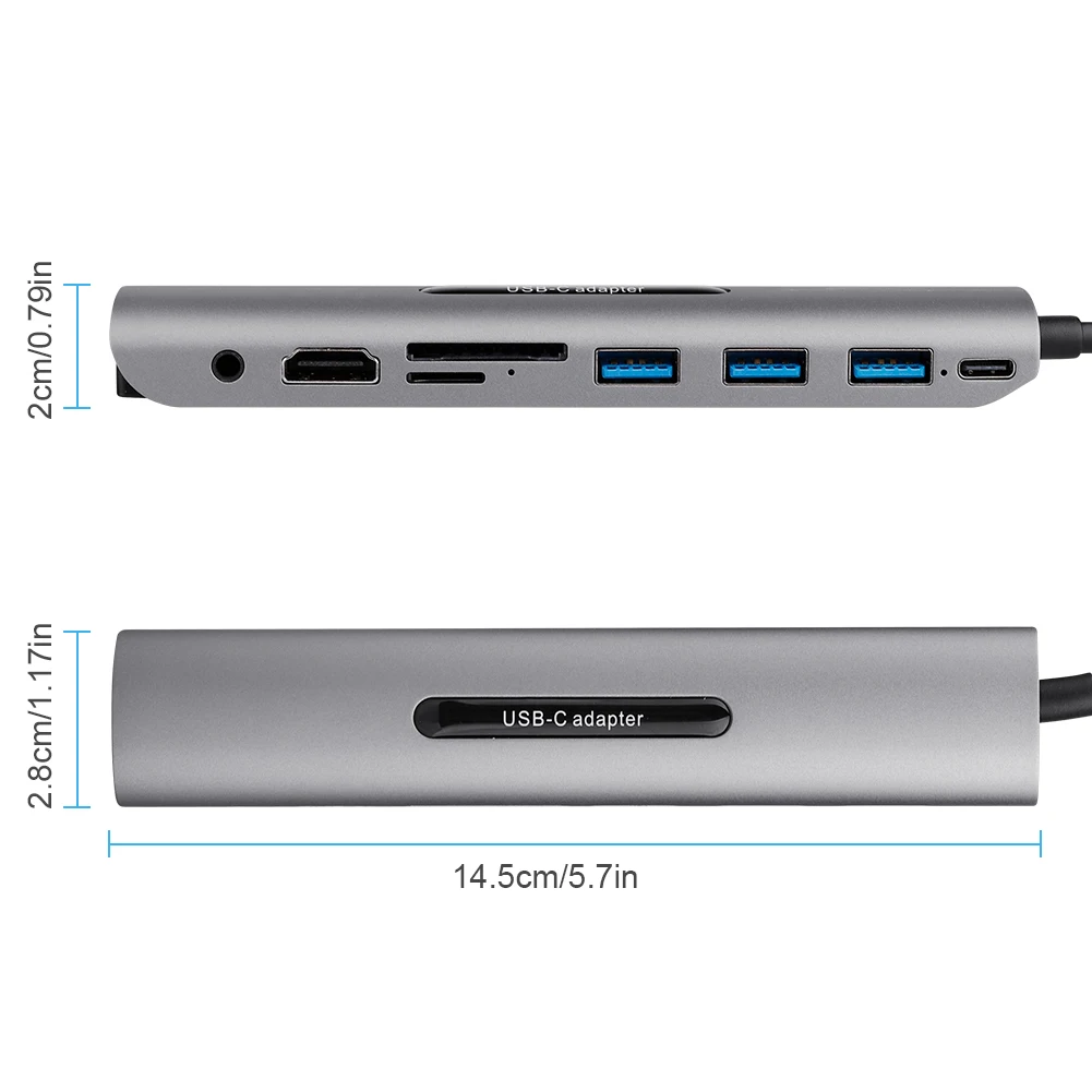 USB концентратор 9 в 1 Тип C адаптер для Ethernet HDMI данных/PD зарядка 3 0 устройство чтения