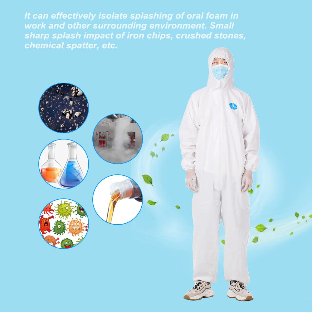 

High Antibacterial Reusable Isolation Suit Prevent Invasion of Staff Protective Clothing Dust-proof Coveralls Antistatic