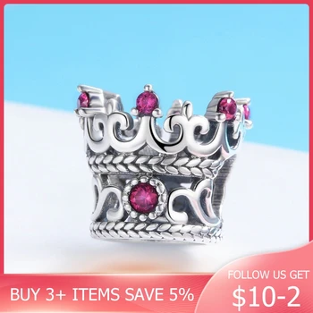 

CodeMonkey 100% Real 925 Sterling Silver Crown Charms Beads Fit Original Design Bracelet Beads DIY Jewelry For Women CMC776