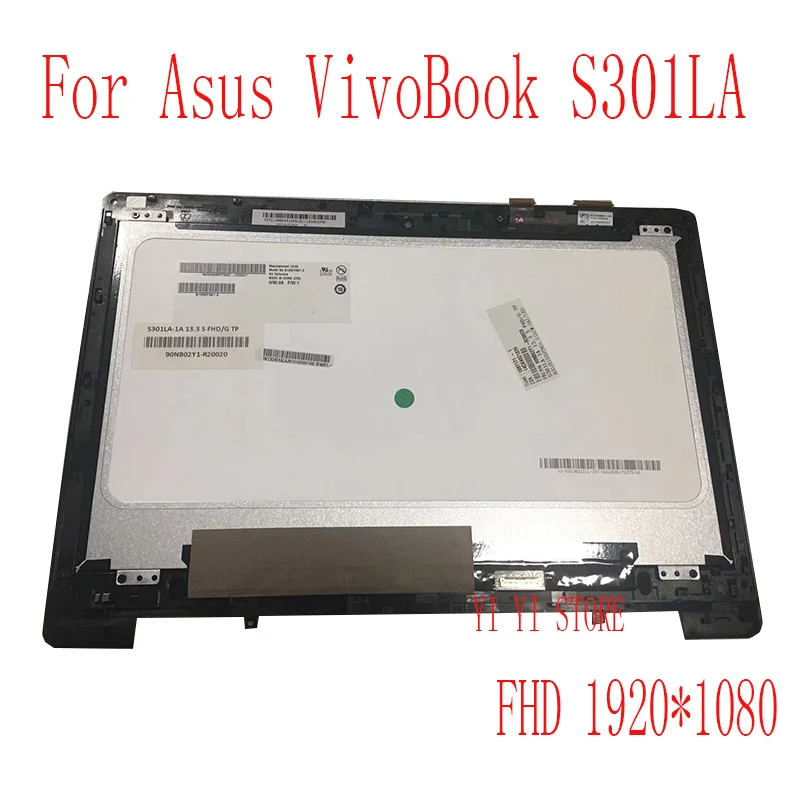  Free shipping 13.3 INCH FOR ASUS S301 S301LA Touch screen digitizer assembly FHD 1920*1080 B133HTN0