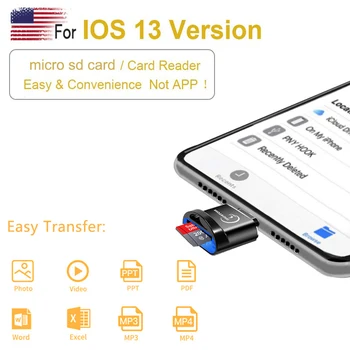 

For Apple OTG adapter Lightning mobile phone tablet to Metal Mini LED Light Card Reader TF Micro SD card iphone 7 8 adapte