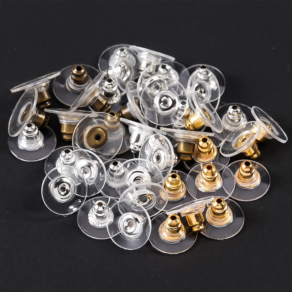 Rubber Ear Backs Stopper Earnuts Stud Earring Back Supplies for DIY Jewelry Findings Making Accessories 100-200pcs/Lot earring stoppers