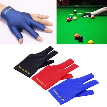 1 sztuk trzy palce Full-Finger Snooker kij bilardowy rękawice bilardowe dla lewej strony Lycra tkaniny hafty akcesoria bilardowe tanie i dobre opinie CN (pochodzenie) spandex