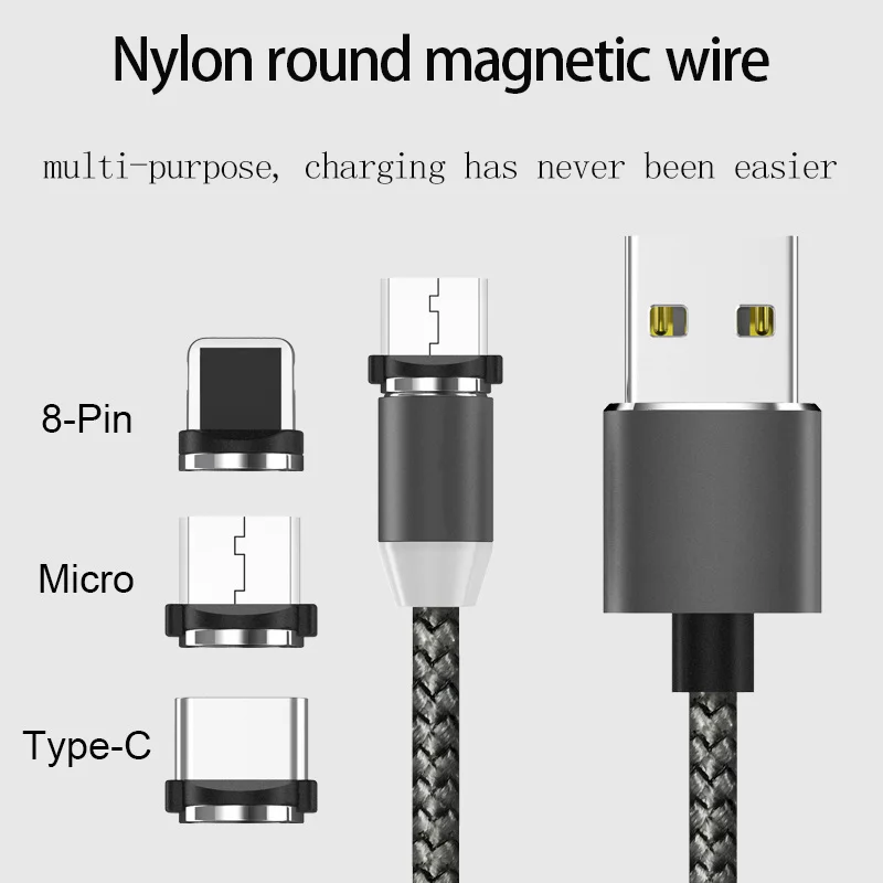 Магнитный кабель DUSH Micro USB кабель для type-c iPhone Android Быстрая зарядка Магнит USB шнур для мобильного телефона провод