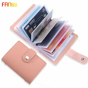 

FANLiLi 2020 Function 26 Bits Card Case Business Card Holder Men Women Credit Passport Card Bag ID Passport Card Wallet