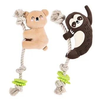 

New Pet Squeak Toy For Dog Puppy Plush Sloth Bear Cat Sounding Toys Durable Molar Teeth Cleaning Chew Toys Dog Soft Dog Toys