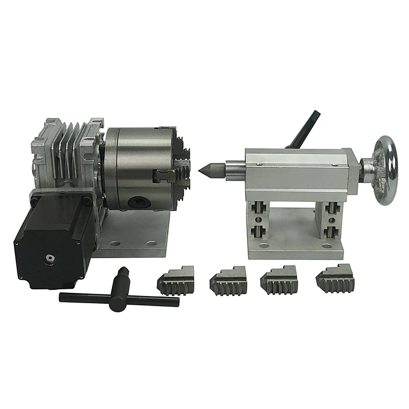 

Rotary A 4th axis tailstock for CNC router dividing head 80 fix with 4-Jaw chuck CNC3040 6040 6090