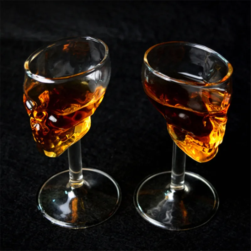 2 шт/лот 75 мл бокал для вина смешной Кубок с черепом стеклянная рюмка бокал для питья пива для виски, коктейлей на Хэллоуин свадебные подарки