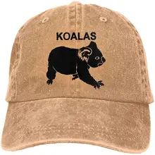 Унисекс Взрослые винтажные Промытые Бейсболки Регулируемая папа шляпа-коалы черный