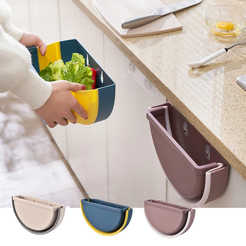 

Hanging Trash Can Without Perforation Waste Bin Hanging Trash Can Door Toilet Waste Storage Folding Home Cleaning Tool Foldable