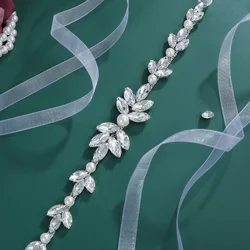 MissRDress New Rhinestone Belts Austrian Crystal Pearls Wedding Belts & Sashes for Dress Jewelry Accessories Bridal Women Sash