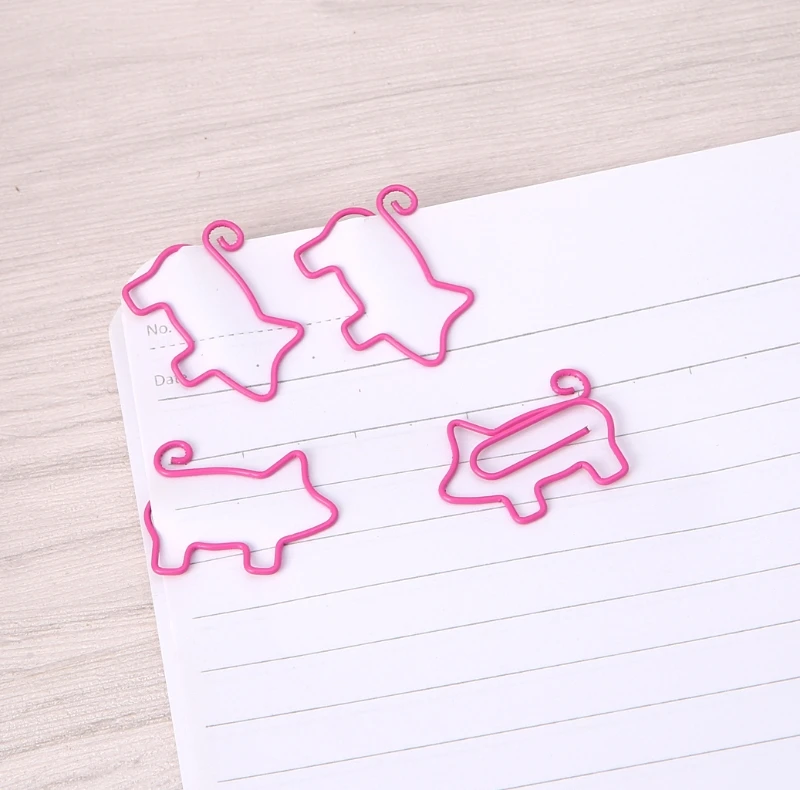 Металлические зажимы для бумаги с милой Свинкой Pin Book Bookmark Memo Clip офисные и