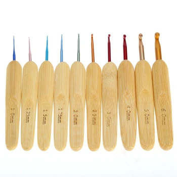 

10 pcs Multicolor Knitting Needles Crochet Hooks Set With Grips 1.0-6.0mm