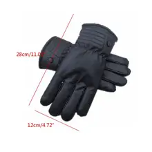 Мужские кожаные перчатки зимние уличные ветрозащитные теплые утолщенные термальные варежки P31B