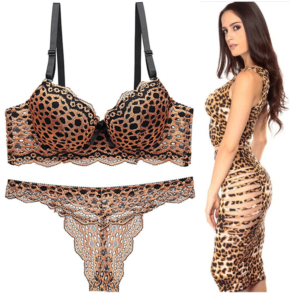 ensemble sous vêtement femme léopard