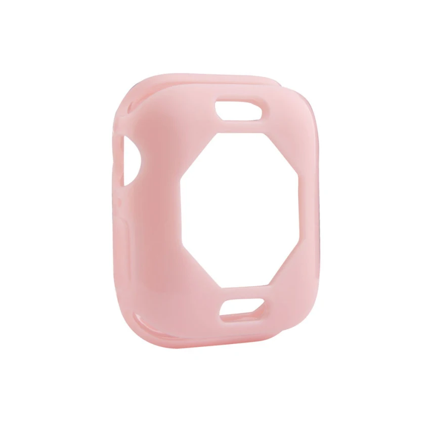 Чехол для Apple Watch Case 44 мм 40 мм iWatch Band мягкий силиконовый тонкий ТПУ Рамка защитный чехол серии 4 аксессуары для часов - Цвет: Розовый