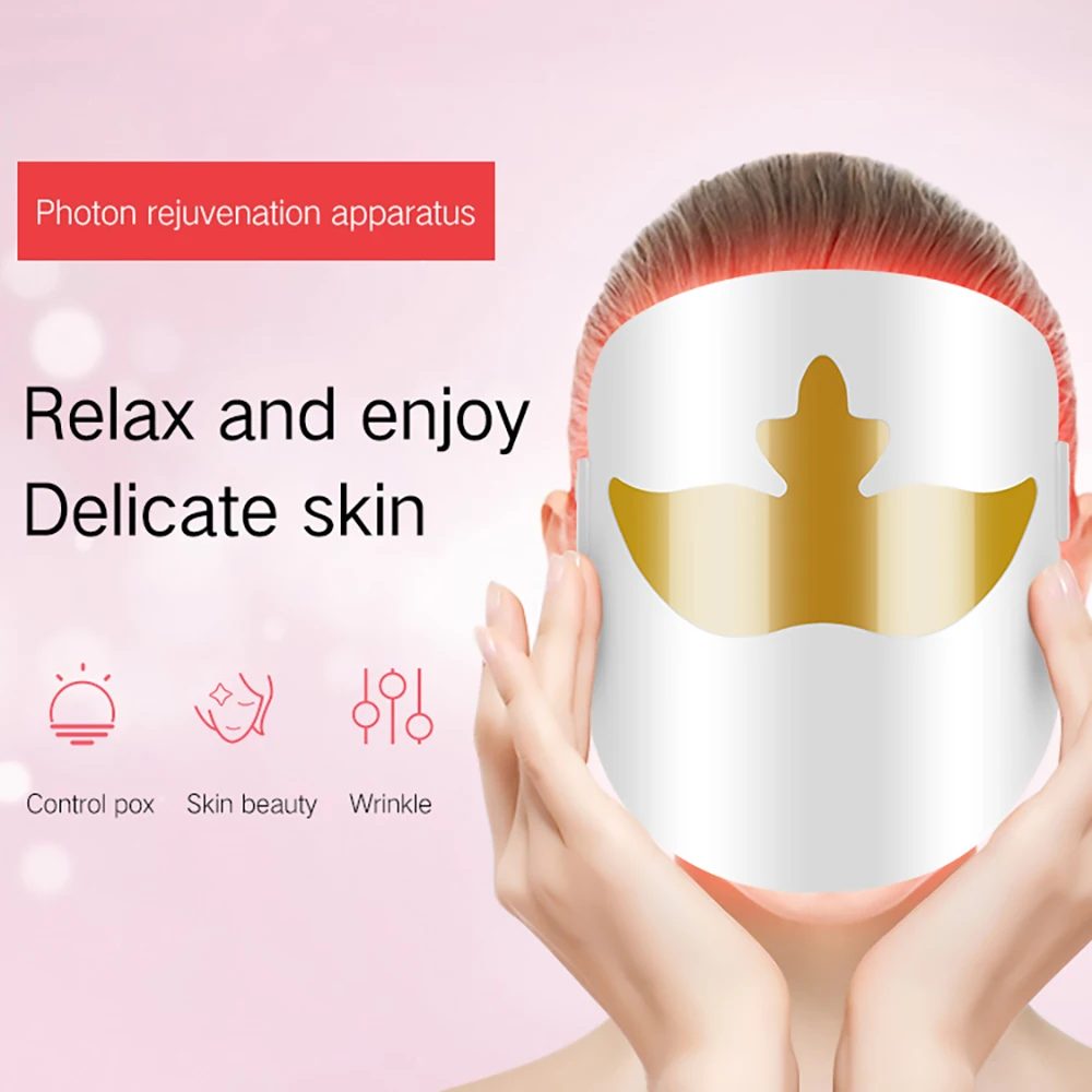 led therapy mask LED Facial Mask Machine Light Therapy Massager Massage Gun Pedicure tool Neck Remove Face Beauty Spa | Красота и