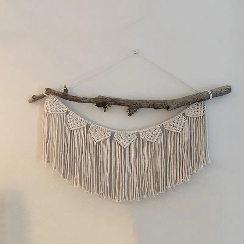 Macrame Woven Wall Hanging Curtain Fringe Garland Banner Shabby Chic Bohemian Wall Decor Party Backdrop Decoration