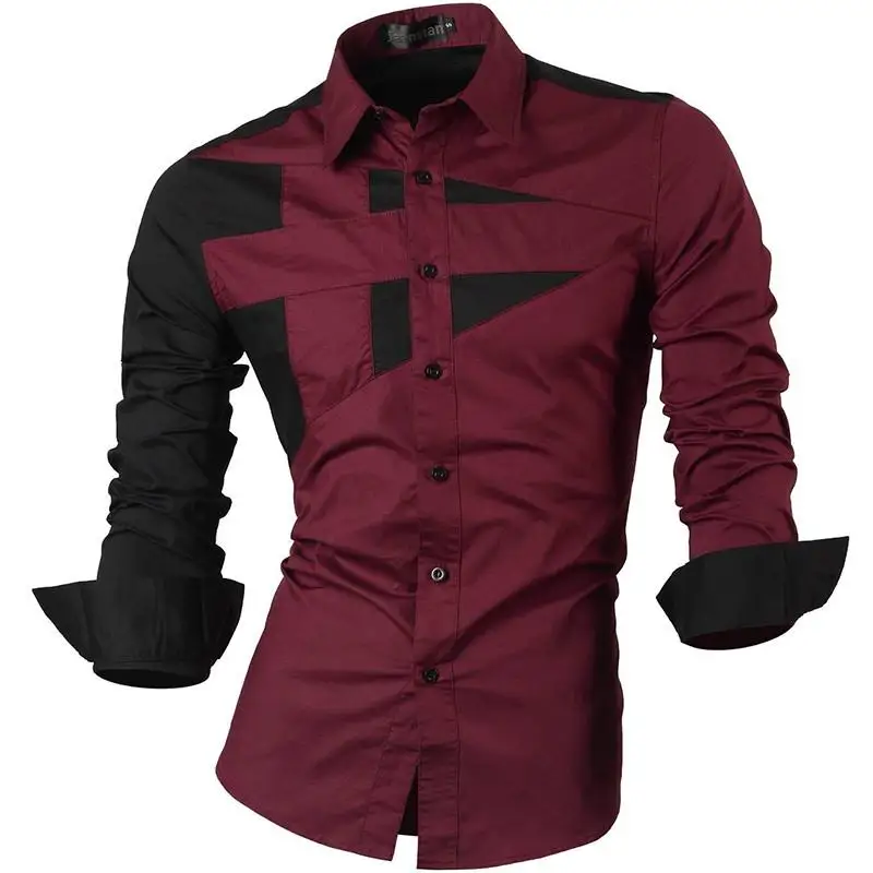 manga longa casual magro caber camisas masculinas z006