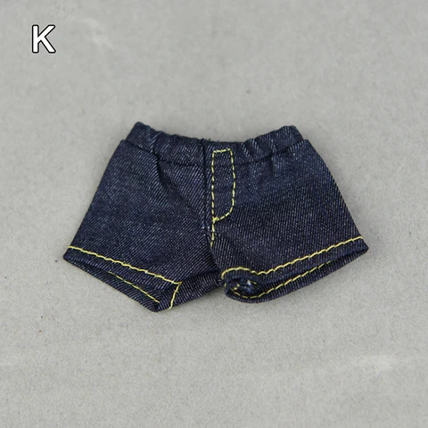 Denim Jeans Leather Shorts For Barbiee Doll Clothes Outfits Trousers For Blythe 1/6 Dolls Accessories Kids Toys