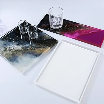 

DIY Silicone Resin Tray Mold Vanity Tray Serving Tray Epoxy Resin Casting Mold AXYD