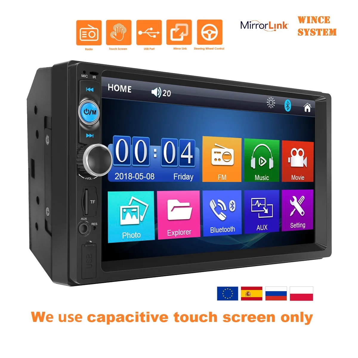 7 дюймов MP5 Автомобиль Радио мультимедийный видеоплеер плеер MP3 7010 FM Mini Card GPS