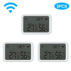 Tuya – capteur Wifi Zigbee de température et humidité, détecteur de lumière Lux, hygromètre d'intérieur, thermomètre avec écran LCD, fonctionne avec Tuya Hub 